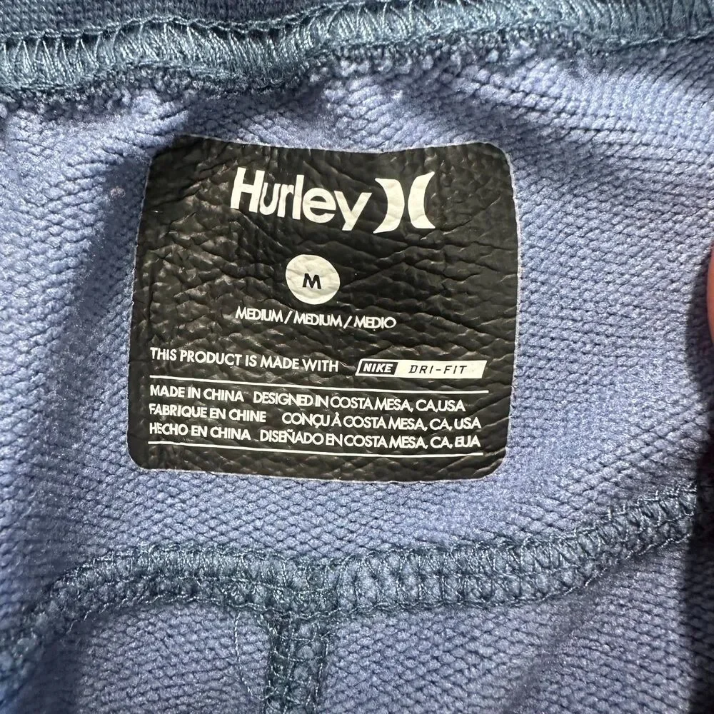 Hurley Men Activewear Shorts Medium M Blue Dri-Fit By Nike Beach Surf